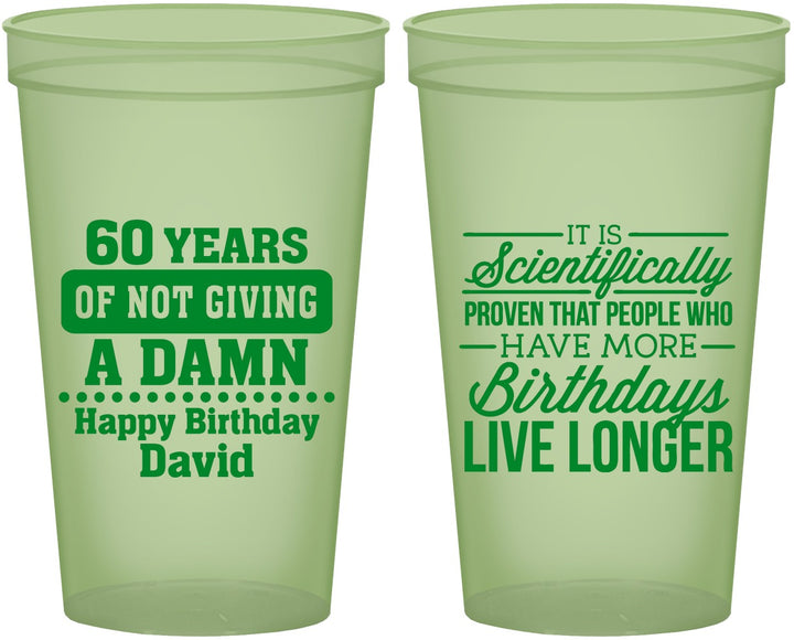 Custom Birthday 22 oz Glow In The Dark Cups - 60th | 20180