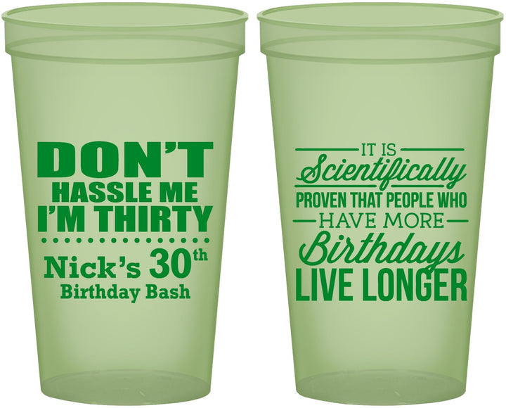 Custom Birthday 22 oz Glow In The Dark Cups - 30th | 20182
