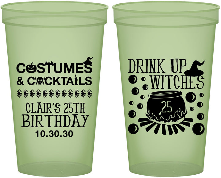 Custom Birthday 22 oz Glow In The Dark Cups - 25th Halloween | 20184