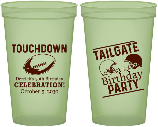 Custom Birthday 22 oz Glow In The Dark Cups - 30th Football | 20189