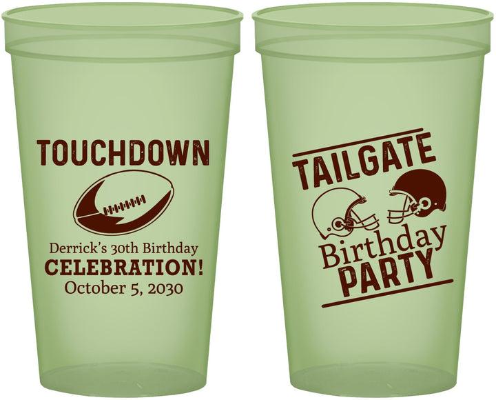 Custom Birthday 22 oz Glow In The Dark Cups - 30th Football | 20189
