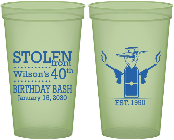 Custom Birthday 22 oz Glow In The Dark Cups - 40th | 20193