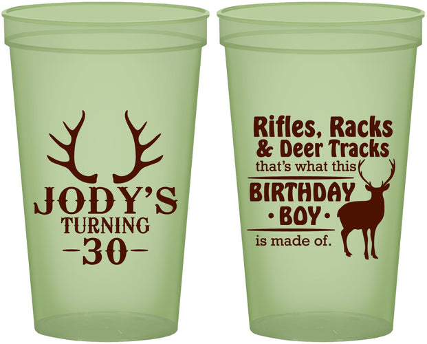 Custom Birthday 22 oz Glow In The Dark Cups - 30th Hunting | 20196