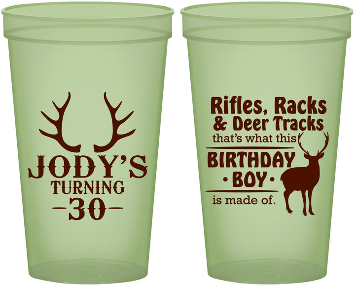 Custom Birthday 22 oz Glow In The Dark Cups - 30th Hunting | 20196
