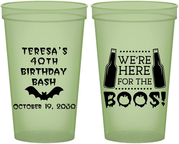 Custom Birthday 22 oz Glow In The Dark Cups - 40th Halloween | 20198
