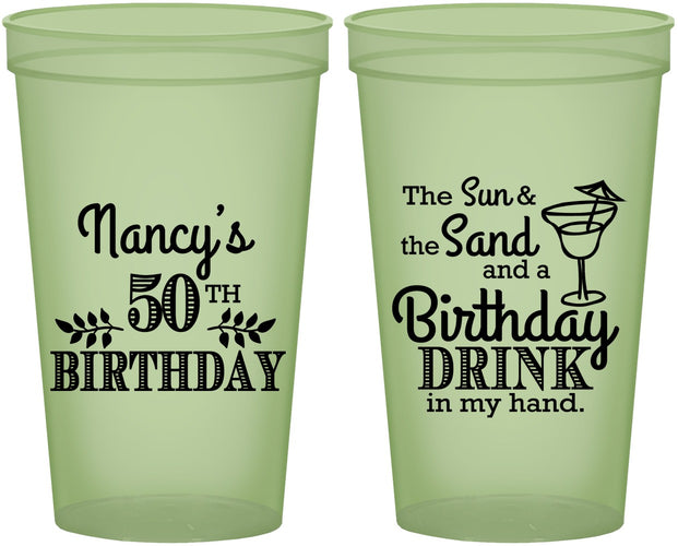 Custom Birthday 22 oz Glow In The Dark Cups - 50th | 20203