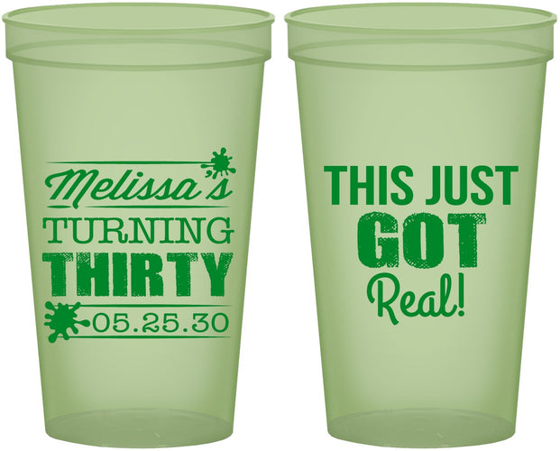 Custom Birthday 22 oz Glow In The Dark Cups - 30th | 20213