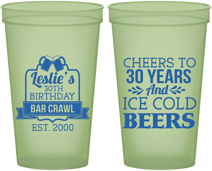 Custom Birthday 22 oz Glow In The Dark Cups - 30th | 20218