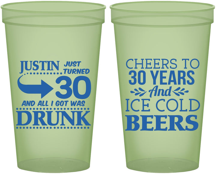 Custom Birthday 22 oz Glow In The Dark Cups - Cheers To 30 Years | 20219