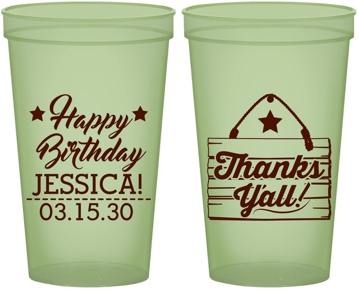 Custom Birthday 22 oz Glow In The Dark Cups - Country Farm | 20221