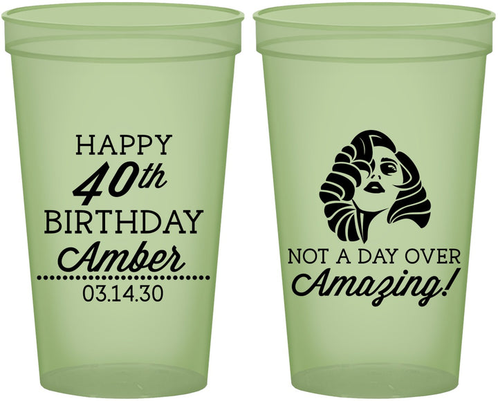 Custom Birthday 22 oz Glow In The Dark Cups - 40th | 20222