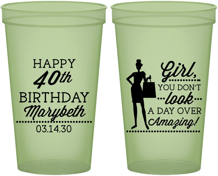 Custom Birthday 22 oz Glow In The Dark Cups - 40th | 20223