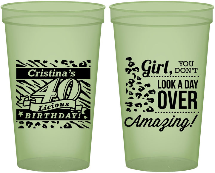Custom Birthday 22 oz Glow In The Dark Cups - 40th | 20224