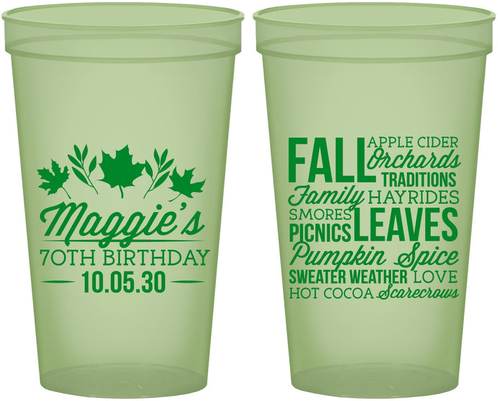 Custom Birthday 22 oz Glow In The Dark Cups - 70th Fall | 20228