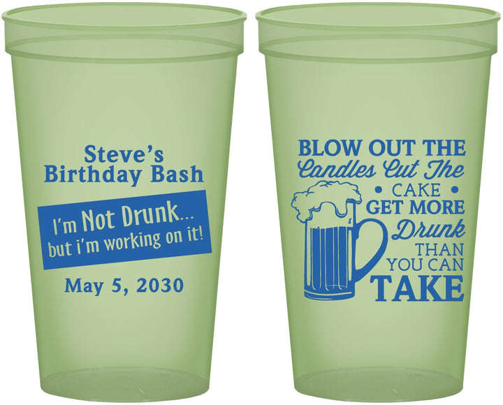 Custom Birthday 22 oz Glow In The Dark Cups - Beer Drunk | 20232