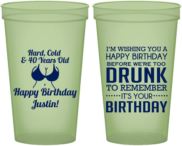 Custom Birthday 22 oz Glow In The Dark Cups - 40th | 20237