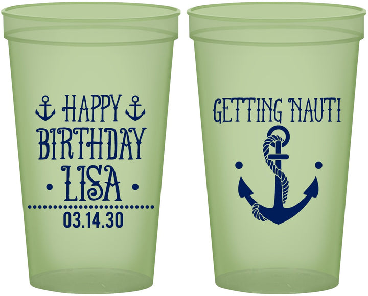 Custom Birthday 22 oz Glow In The Dark Cups - Getting Nauti | 20239