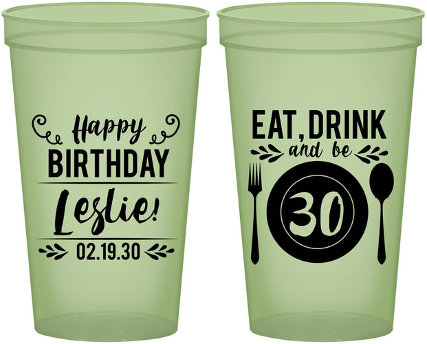 Custom Birthday 22 oz Glow In The Dark Cups - 30th | 20240