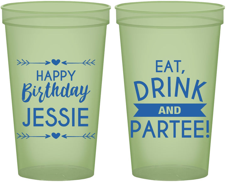 Custom Birthday 22 oz Glow In The Dark Cups - Eat Drink Partee | 20241