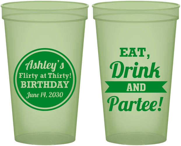 Custom Birthday 22 oz Glow In The Dark Cups - 30th | 20242
