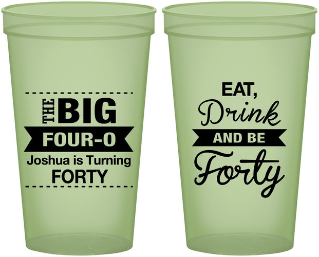 Custom Birthday 22 oz Glow In The Dark Cups - 40th | 20243