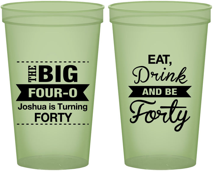 Custom Birthday 22 oz Glow In The Dark Cups - 40th | 20243
