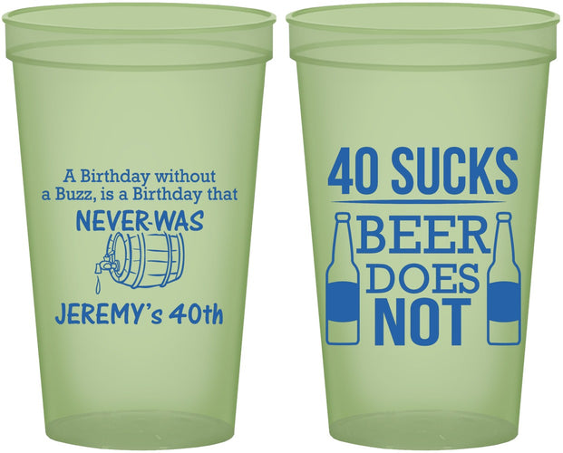 Custom Birthday 22 oz Glow In The Dark Cups - 40th | 20247