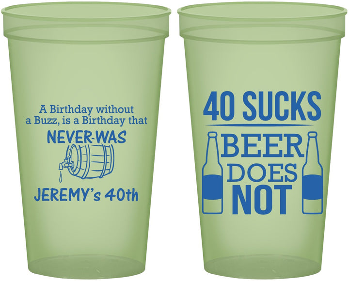 Custom Birthday 22 oz Glow In The Dark Cups - 40th | 20247