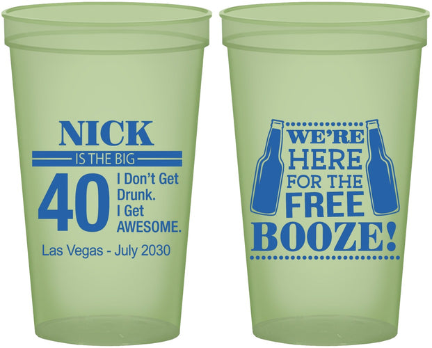 Custom Birthday 22 oz Glow In The Dark Cups - 40th | 20249
