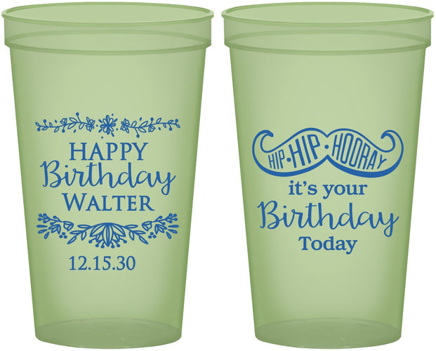 Custom Birthday 22 oz Glow In The Dark Cups - Hip Hip Hooray | 20250