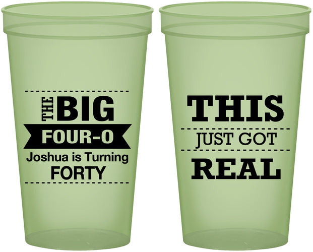 Custom Birthday 22 oz Glow In The Dark Cups - 40th | 20254