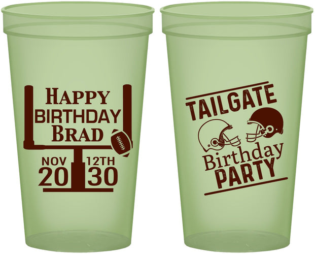 Custom Birthday 22 oz Glow In The Dark Cups - Football | 20256