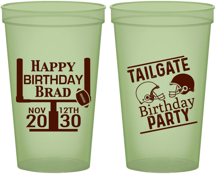Custom Birthday 22 oz Glow In The Dark Cups - Football | 20256