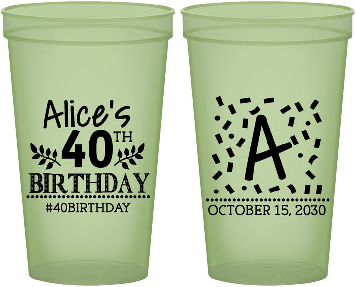 Custom Birthday 22 oz Glow In The Dark Cups - 40th | 20258
