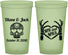 Custom Wedding 22 oz Glow In The Dark Cups - Mr And Mrs Sugar Skull | 205