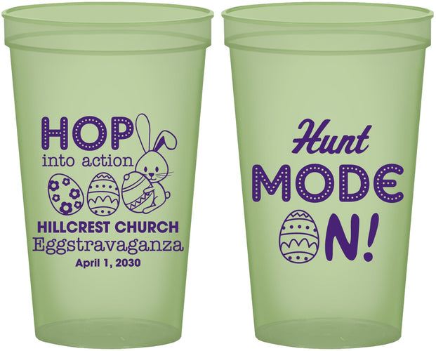 Custom Easter 22 oz Glow In The Dark Cups - Hunt Mode On Bunny | 210000