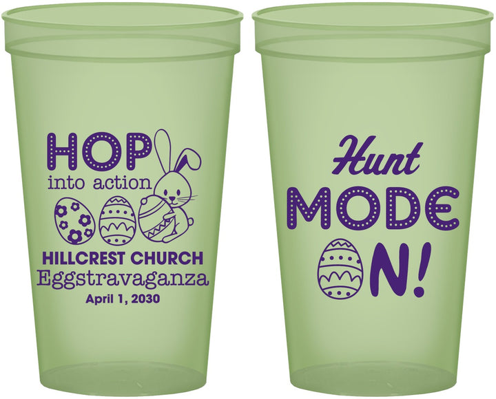 Custom Easter 22 oz Glow In The Dark Cups - Hunt Mode On Bunny | 210000