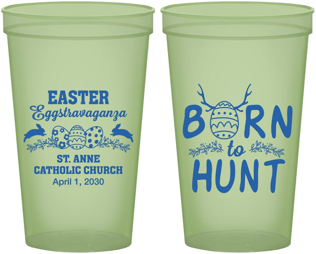Custom Easter 22 oz Glow In The Dark Cups - Born To Hunt | 210001