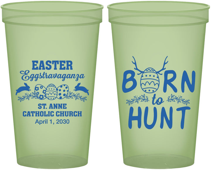Custom Easter 22 oz Glow In The Dark Cups - Born To Hunt | 210001
