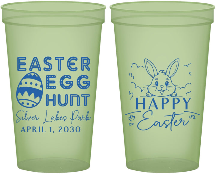 Custom Easter 22 oz Glow In The Dark Cups - Egg Hunt Bunny | 210005