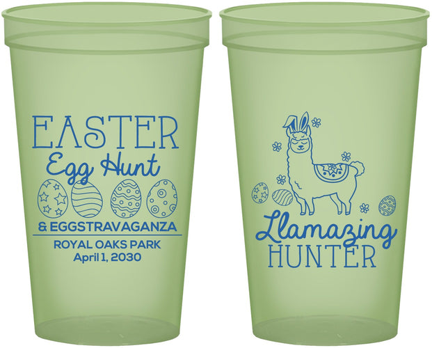 Custom Easter 22 oz Glow In The Dark Cups - Llama Eggs | 210009