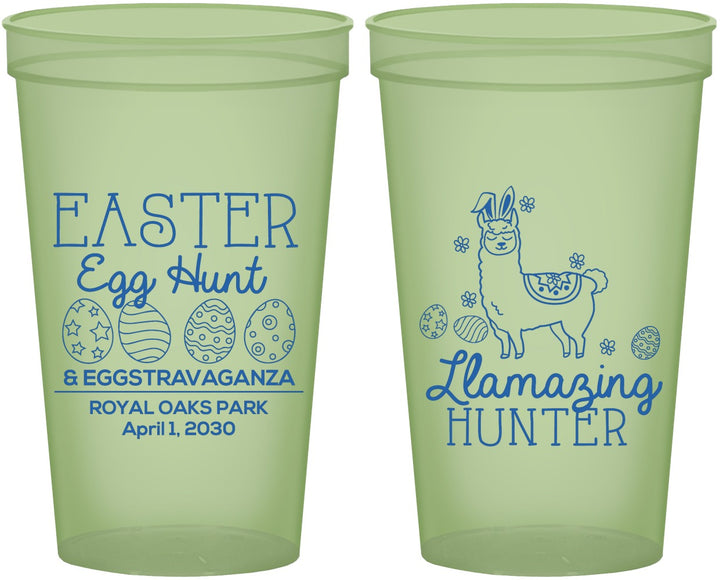Custom Easter 22 oz Glow In The Dark Cups - Llama Eggs | 210009