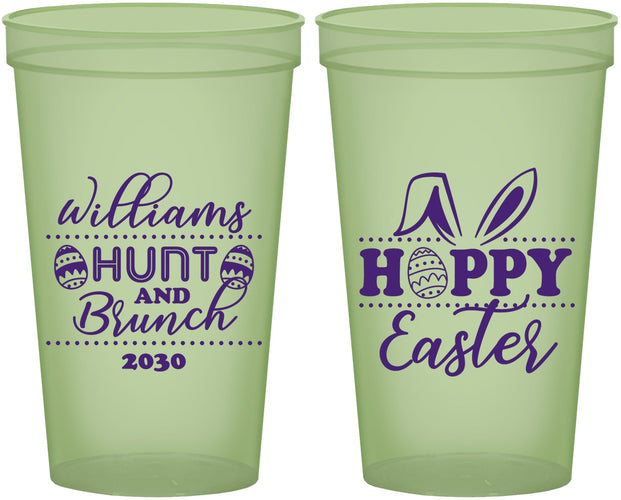 Custom Easter 22 oz Glow In The Dark Cups - Hoppy Bunny Eggs | 210012