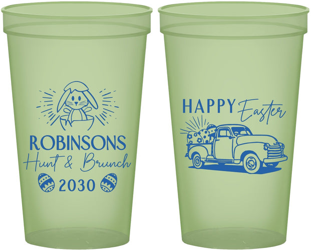 Custom Easter 22 oz Glow In The Dark Cups - Hunt And Brunch Bunny | 210013