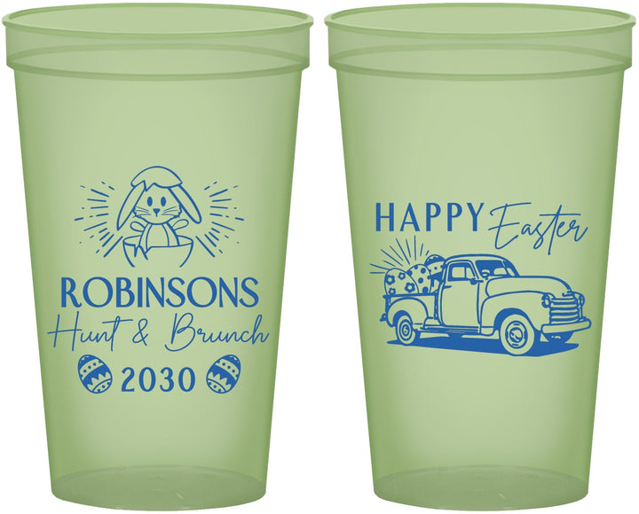 Custom Easter 22 oz Glow In The Dark Cups - Hunt And Brunch Bunny | 210013
