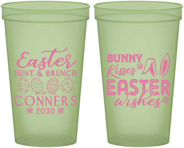 Custom Easter 22 oz Glow In The Dark Cups - Bunny Kisses Eggs | 210014