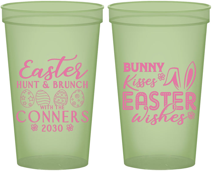 Custom Easter 22 oz Glow In The Dark Cups - Bunny Kisses Eggs | 210014