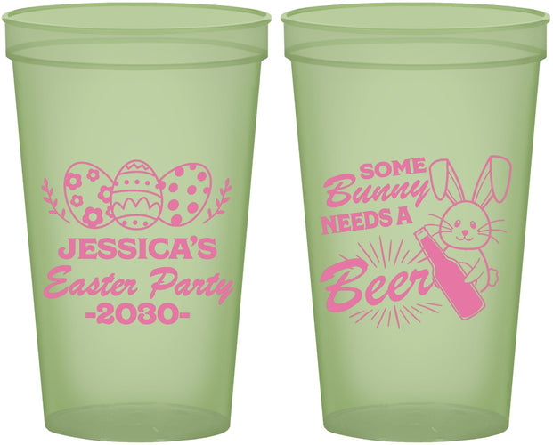 Custom Easter 22 oz Glow In The Dark Cups - Bunny Needs A Beer | 210018