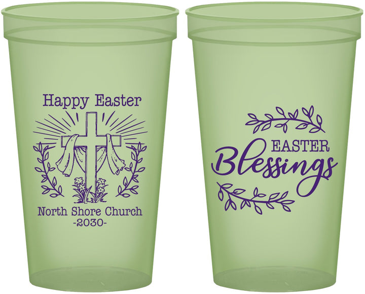 Custom Easter 22 oz Glow In The Dark Cups - Blessings Church | 210020