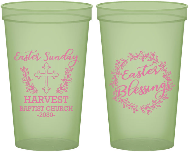 Custom Easter 22 oz Glow In The Dark Cups - Easter Sunday Church | 210023